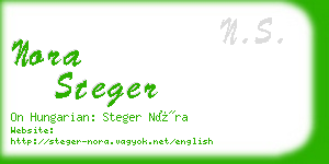 nora steger business card